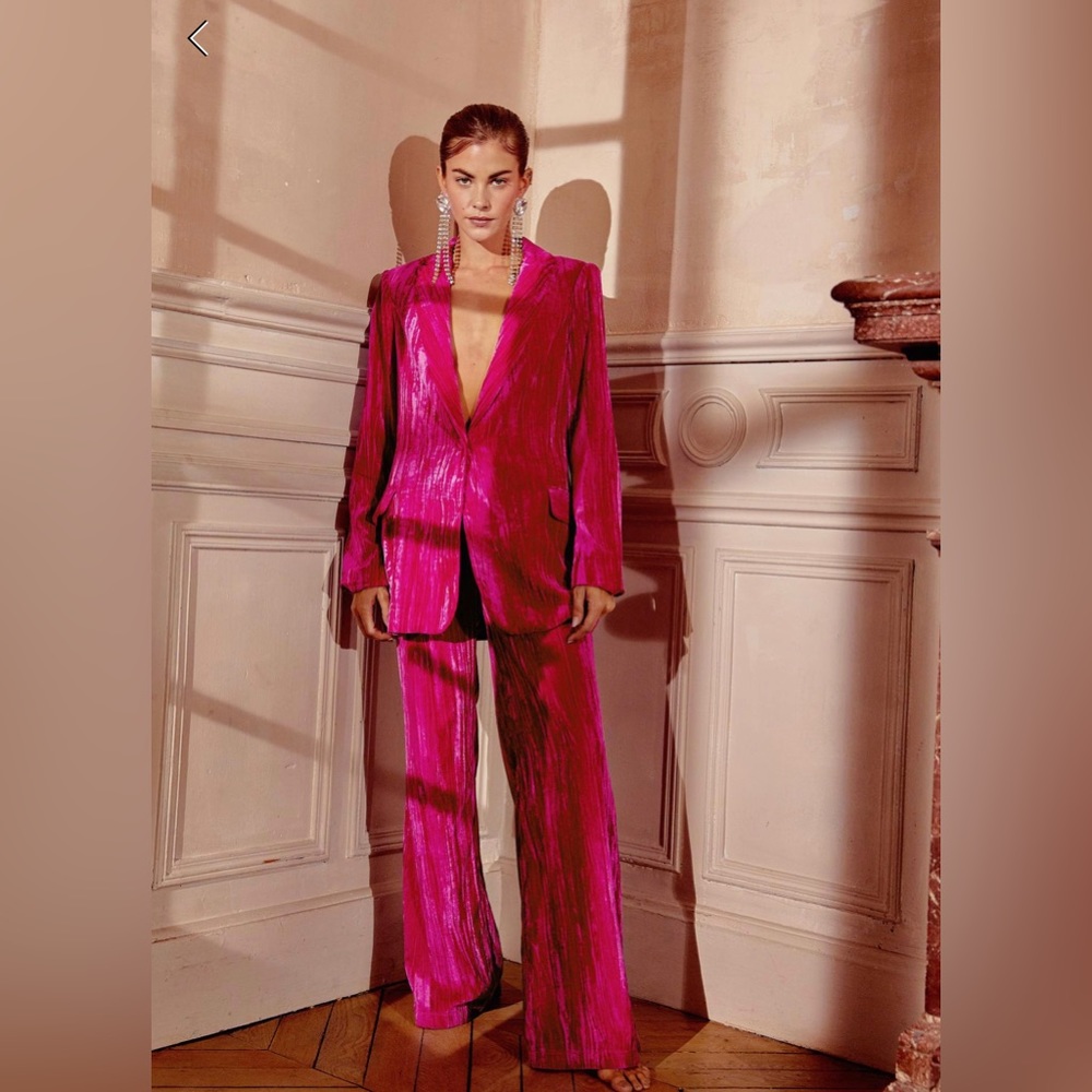 Velvet wide leg pants